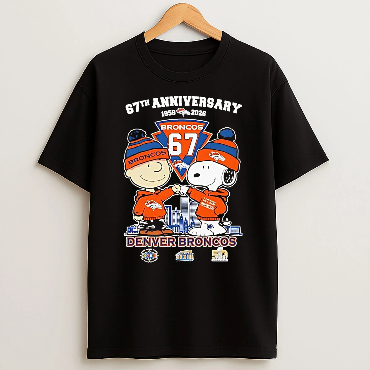 Charlie Brown Snoopy Denver Broncos 67th Anniversary 1959 2026 Shirts