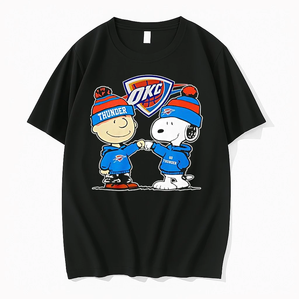 Charlie Brown Snoopy With Oklahoma City Thunder Logo Shirts