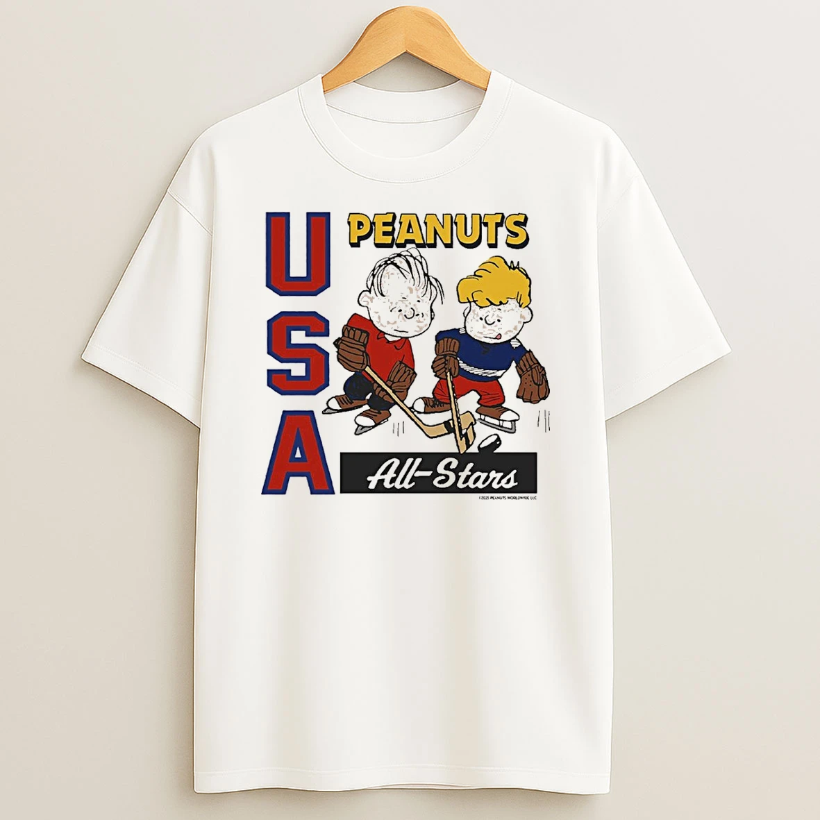 Charlie Brown And Linus Peanuts X Usa Hockey All Stars Shirts
