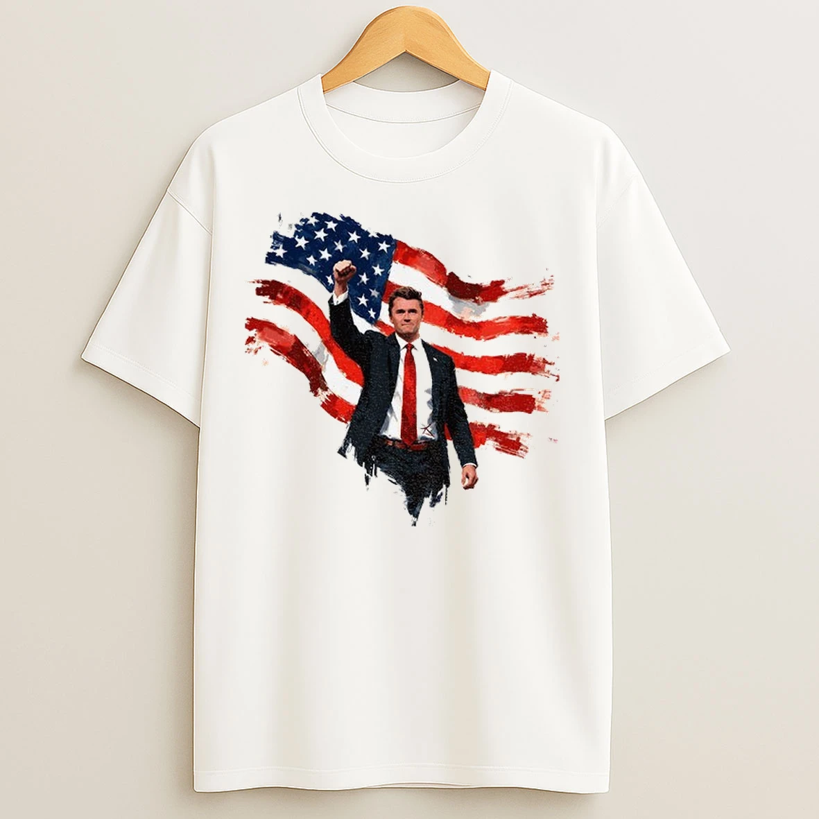 Charlie Kirk Patriotic Raised With American Flag 1 T Shirts
