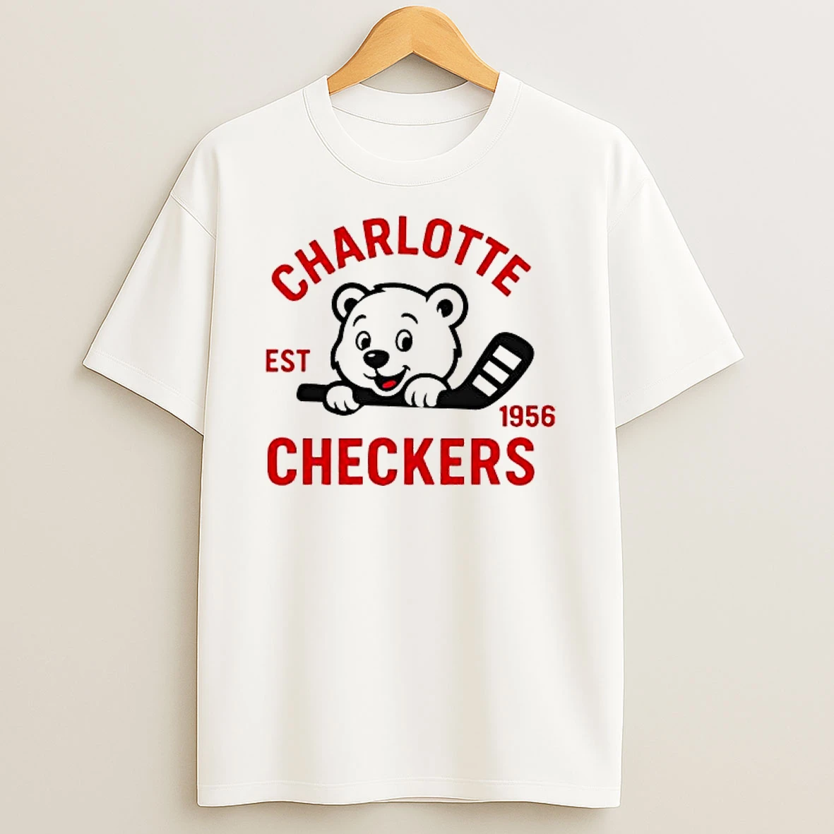 Charlotte Checkers Bear Cute Logo Est 1956 Shirts