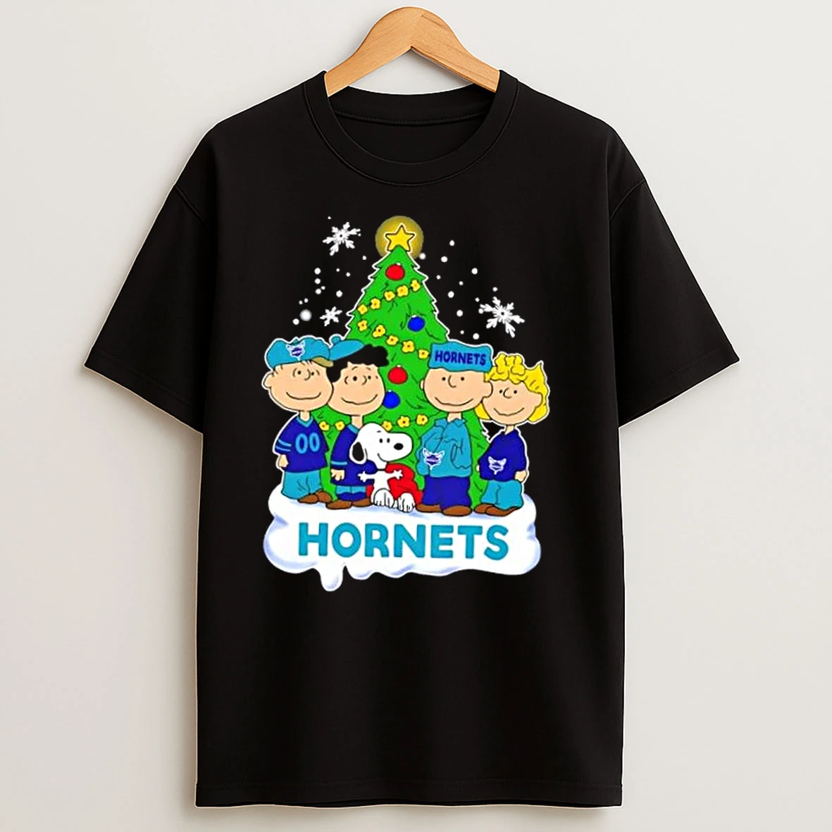 Charlotte Hornets X Peanuts Snoopy And Friends Christmas Tree T Shirts