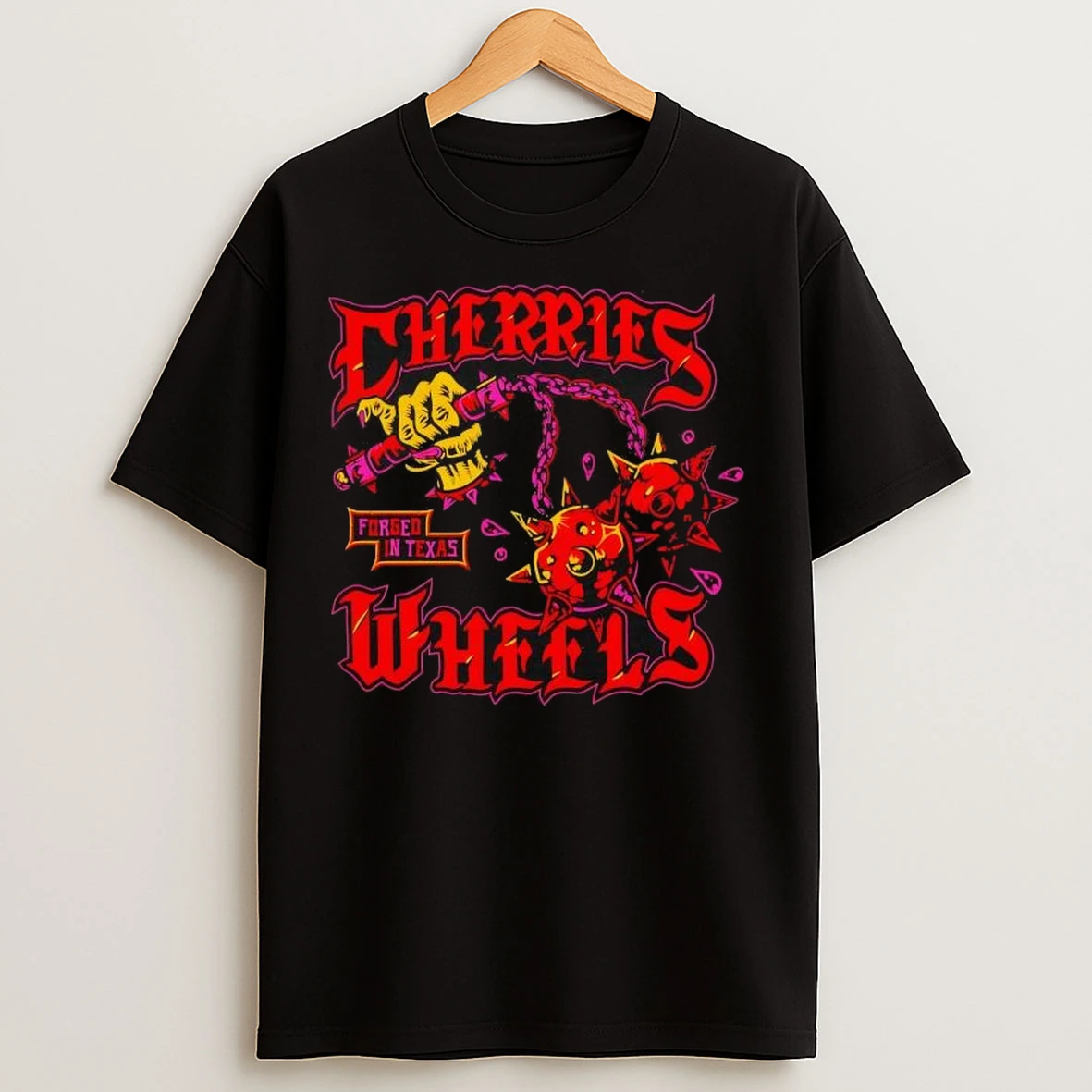 Cherries Wheels Forged In Texas T Shirts