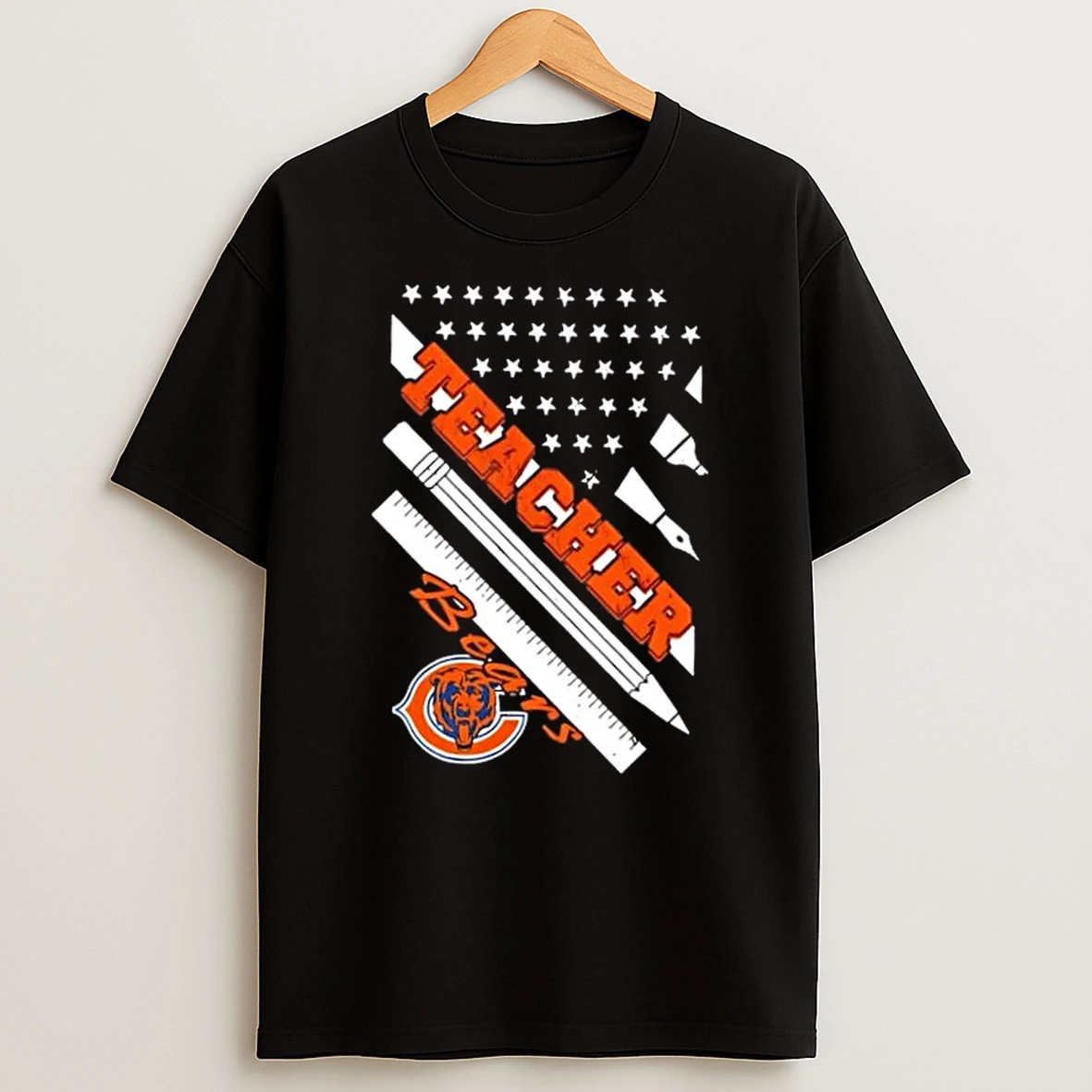 Chicago Bears Football X Teacher American Flag Shirts