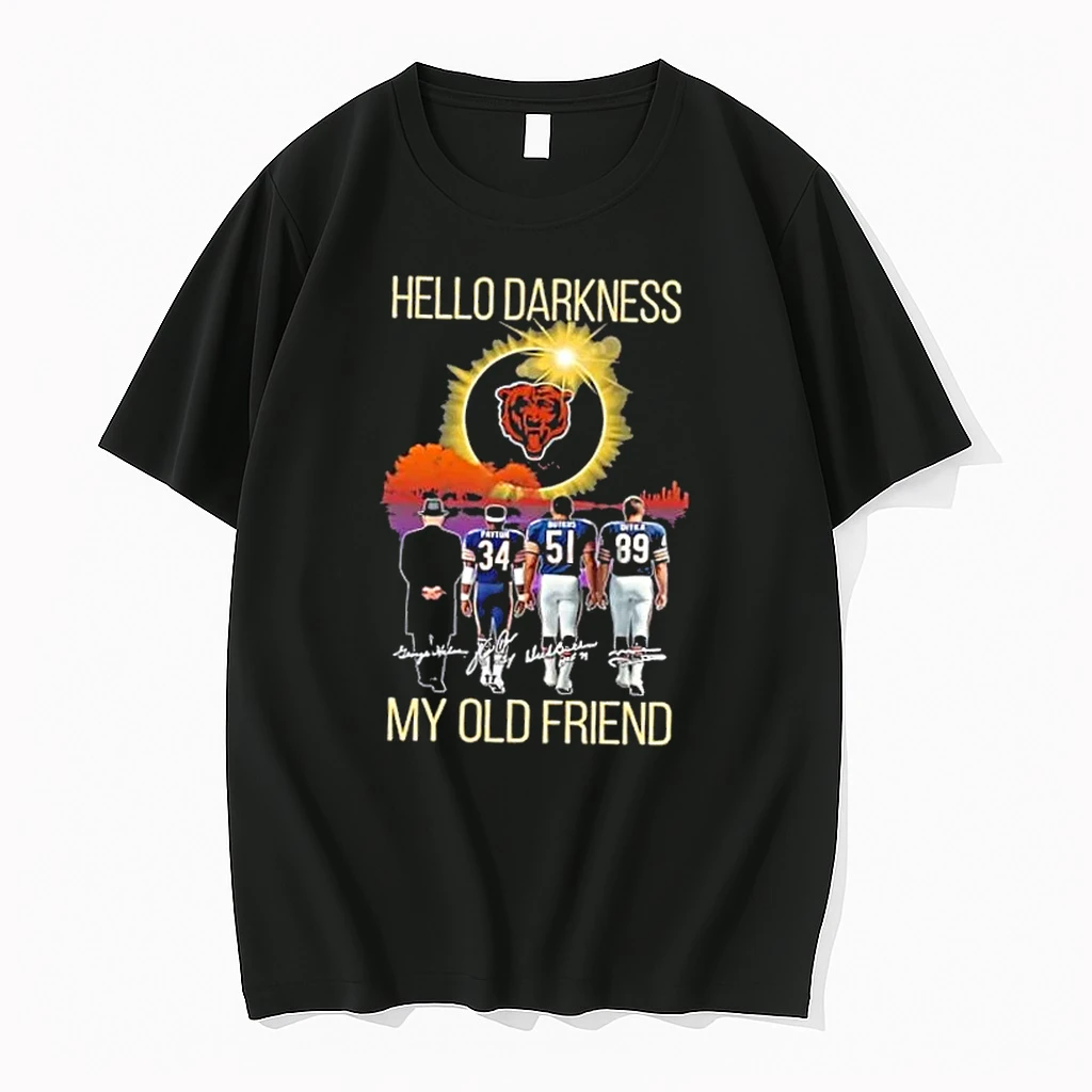 Chicago Bears Walter Payton And Legends Hello Darkness My Old Friend Signatures Shirts