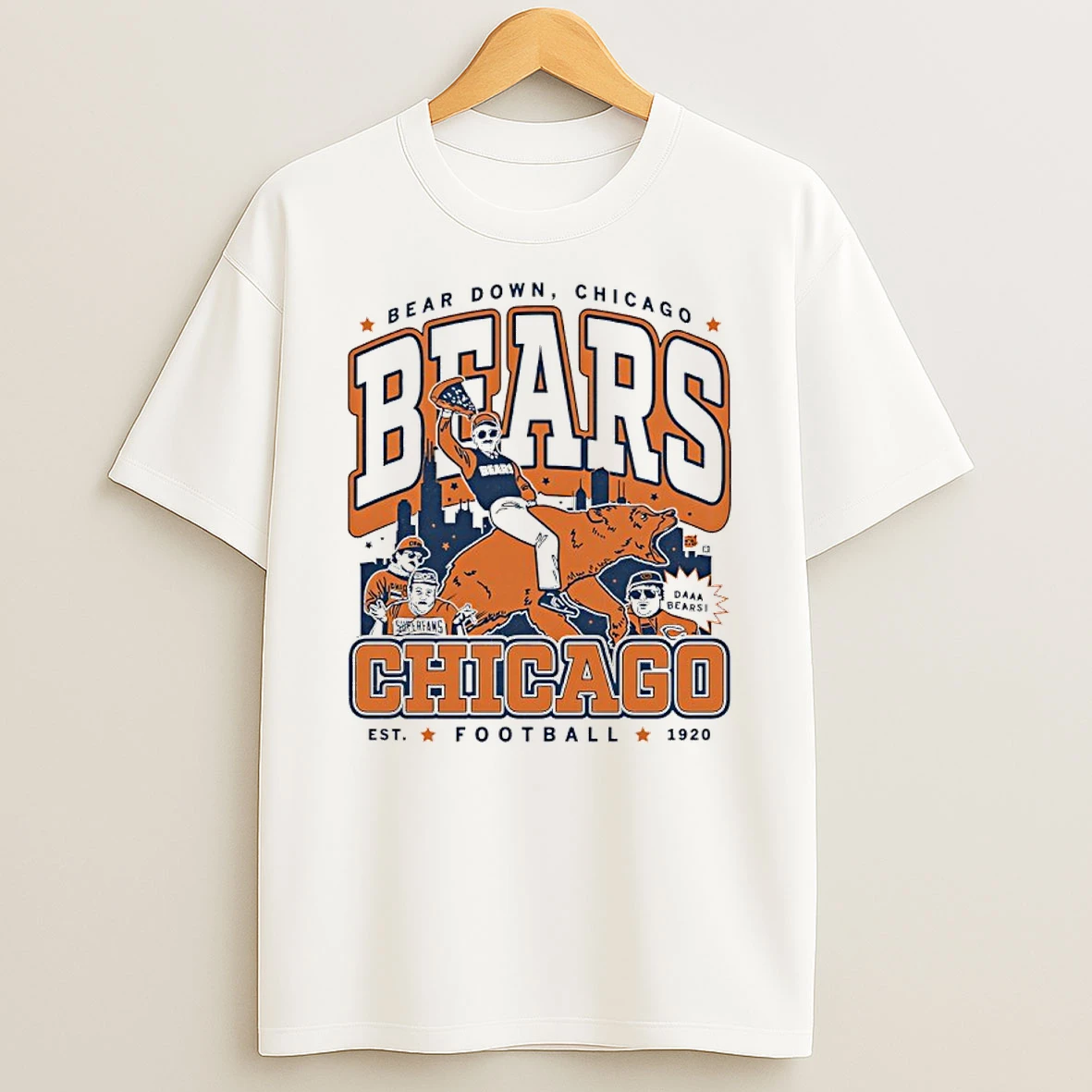 Chicago Bears Football 1920 Bear Down Max Collegiate Heavyweight Shirts