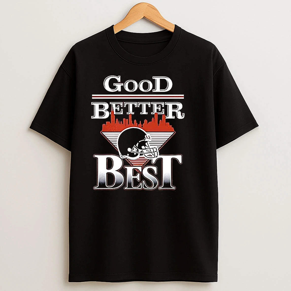 Chicago Bears Football Good Better Best Helmet City Skyline T Shirts