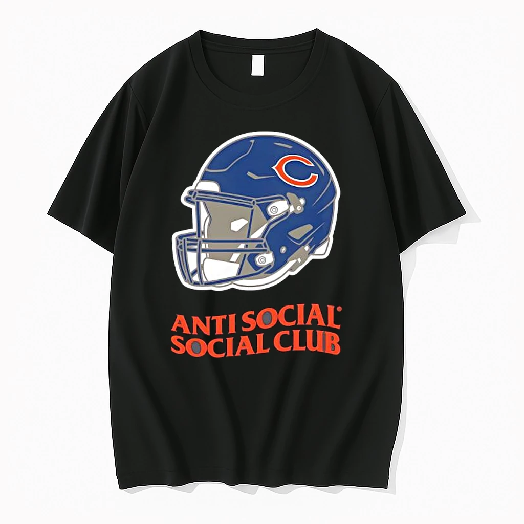 Chicago Bears X Anti Social Social Club Assc Helmet Logo Shirts