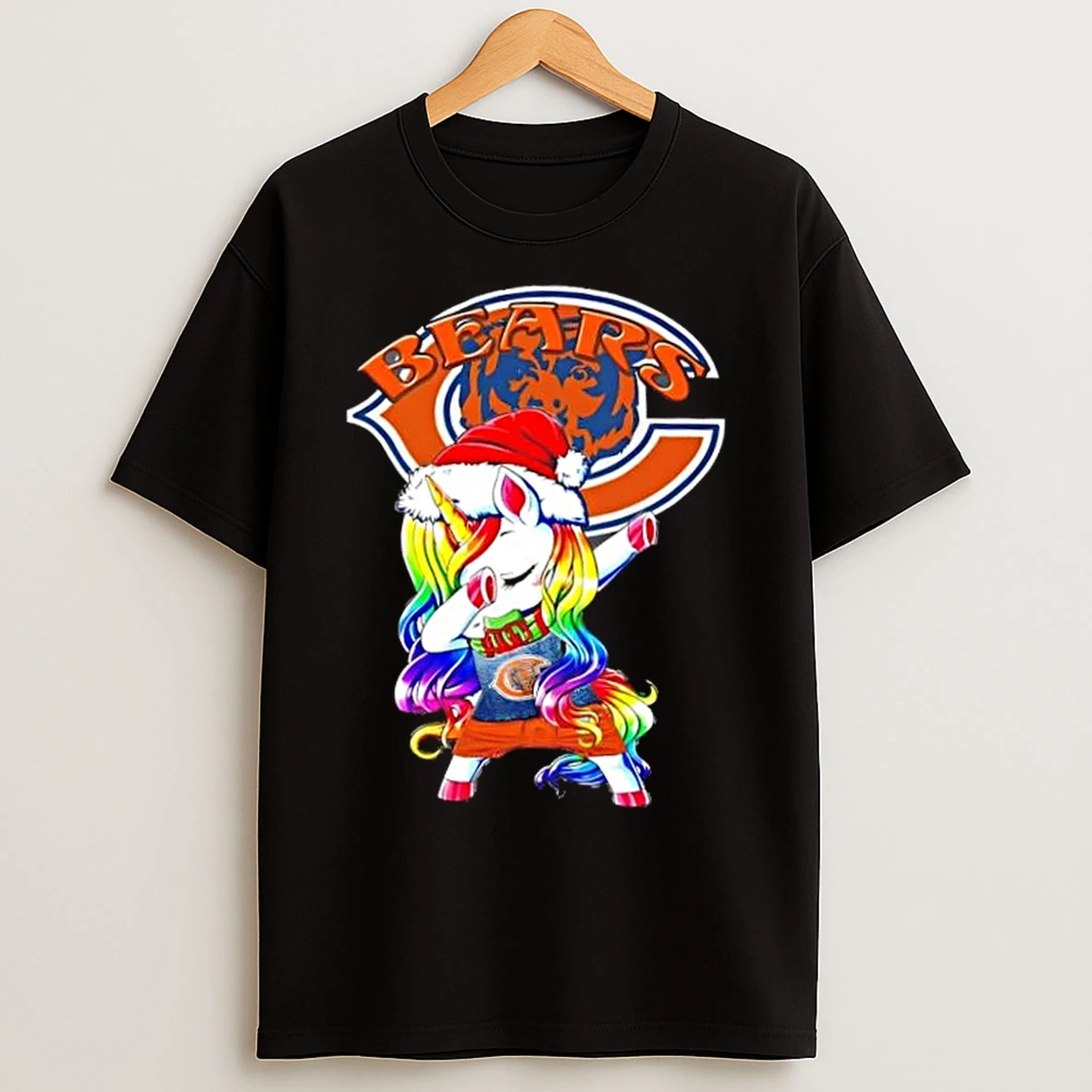 Chicago Bears X Unicorn Santa Hat Dabbing Merry Christmas T Shirts