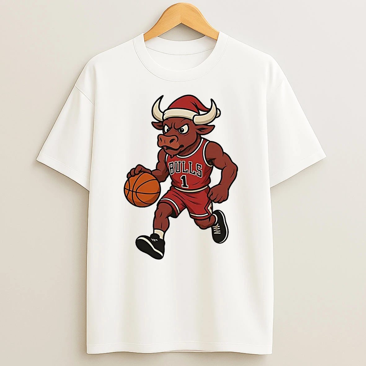 Chicago Bulls Mascot Dribbling Christmas Shirts
