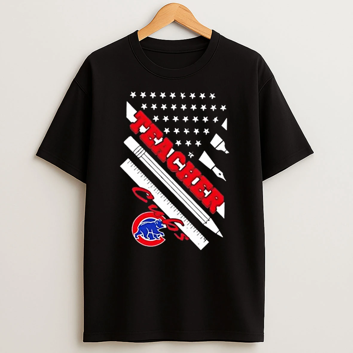 Chicago Cubs Baseball X Teacher American Flag Shirts