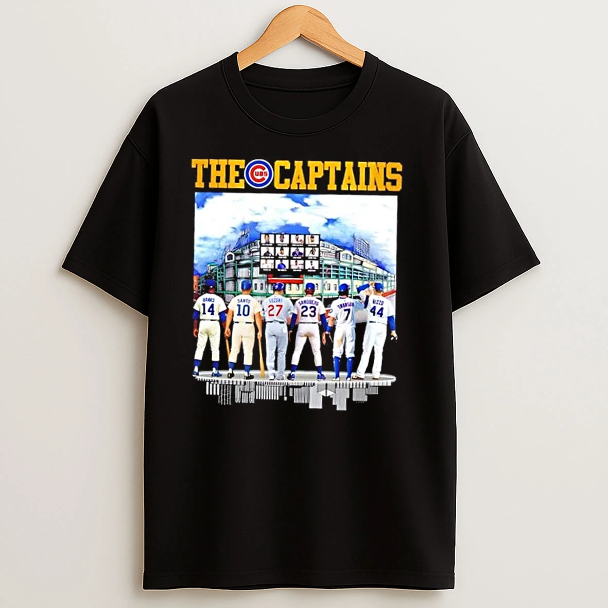 Chicago Cubs Stadium The Captains Legends All Time Skyline T Shirts