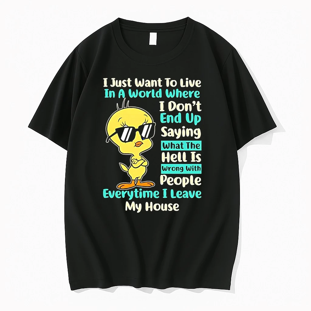 Chick I Just Want To Live In A World Where I Dont End Up Shirts