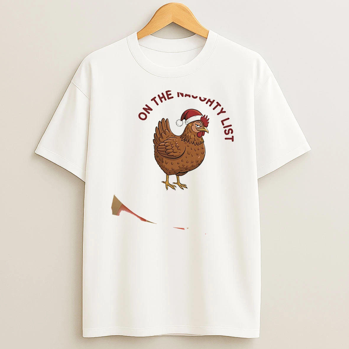 Chicken Santa On The Naughty List Shirts