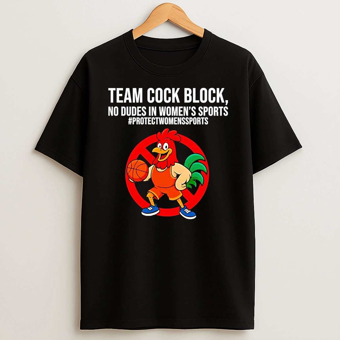 Chicken Team Cock Block No Dudes In Womens Sports Shirts