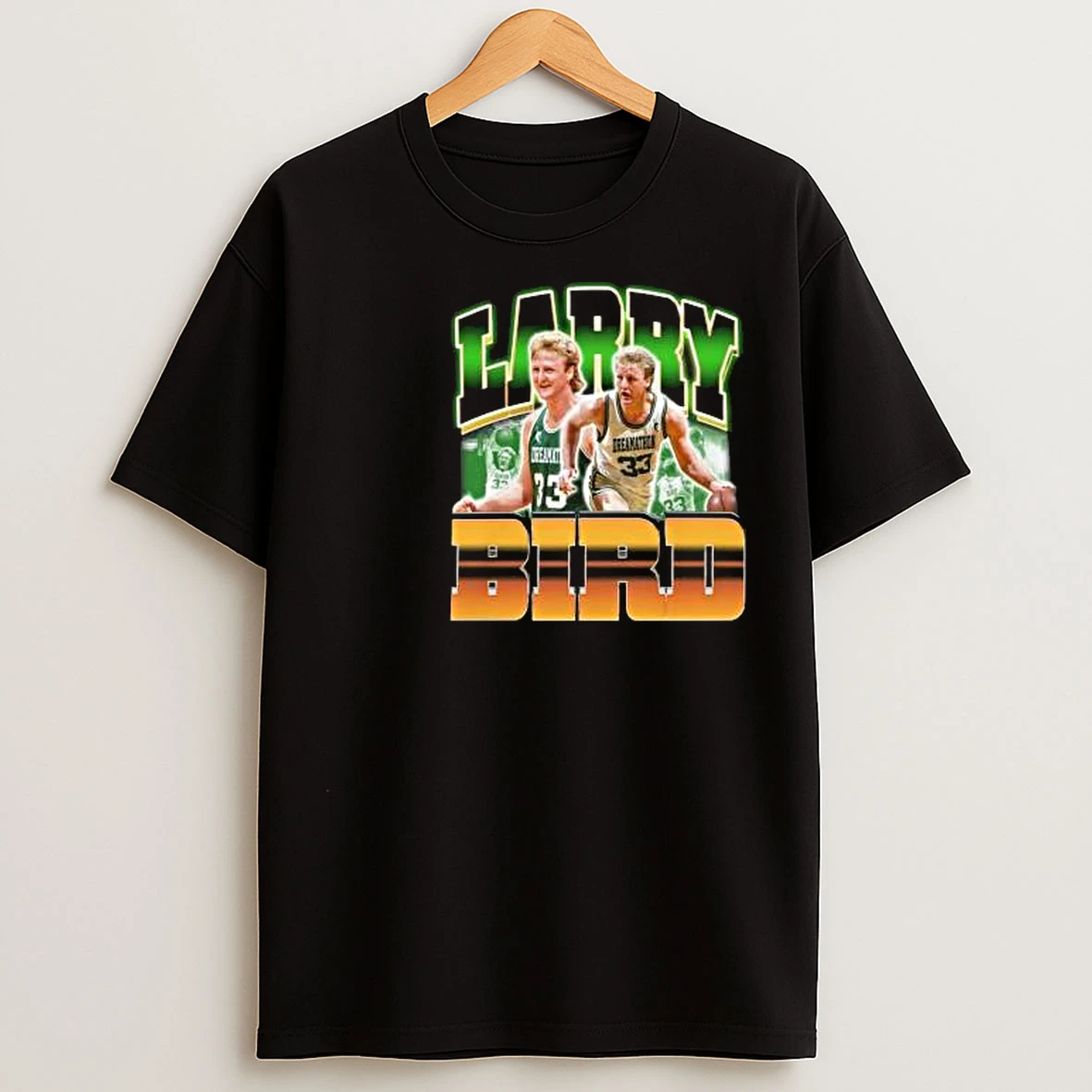Christian Gonzalez Larry Bird Dreams Circle Black T Shirts