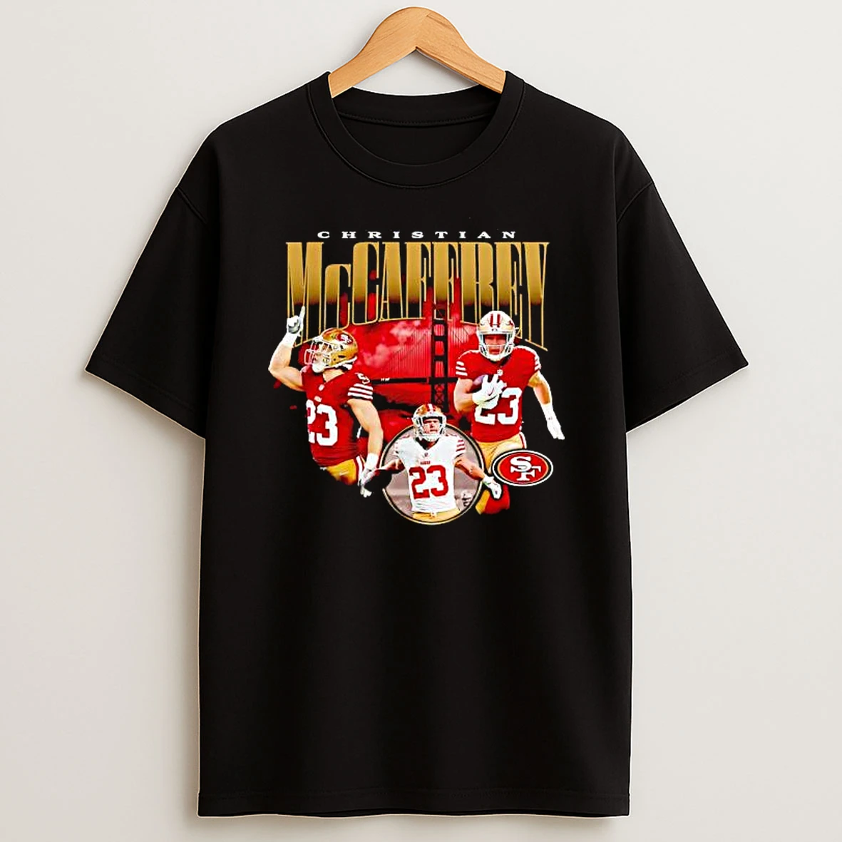 Christian Mccaffrey Black San Francisco 49ers Graphic Shirts