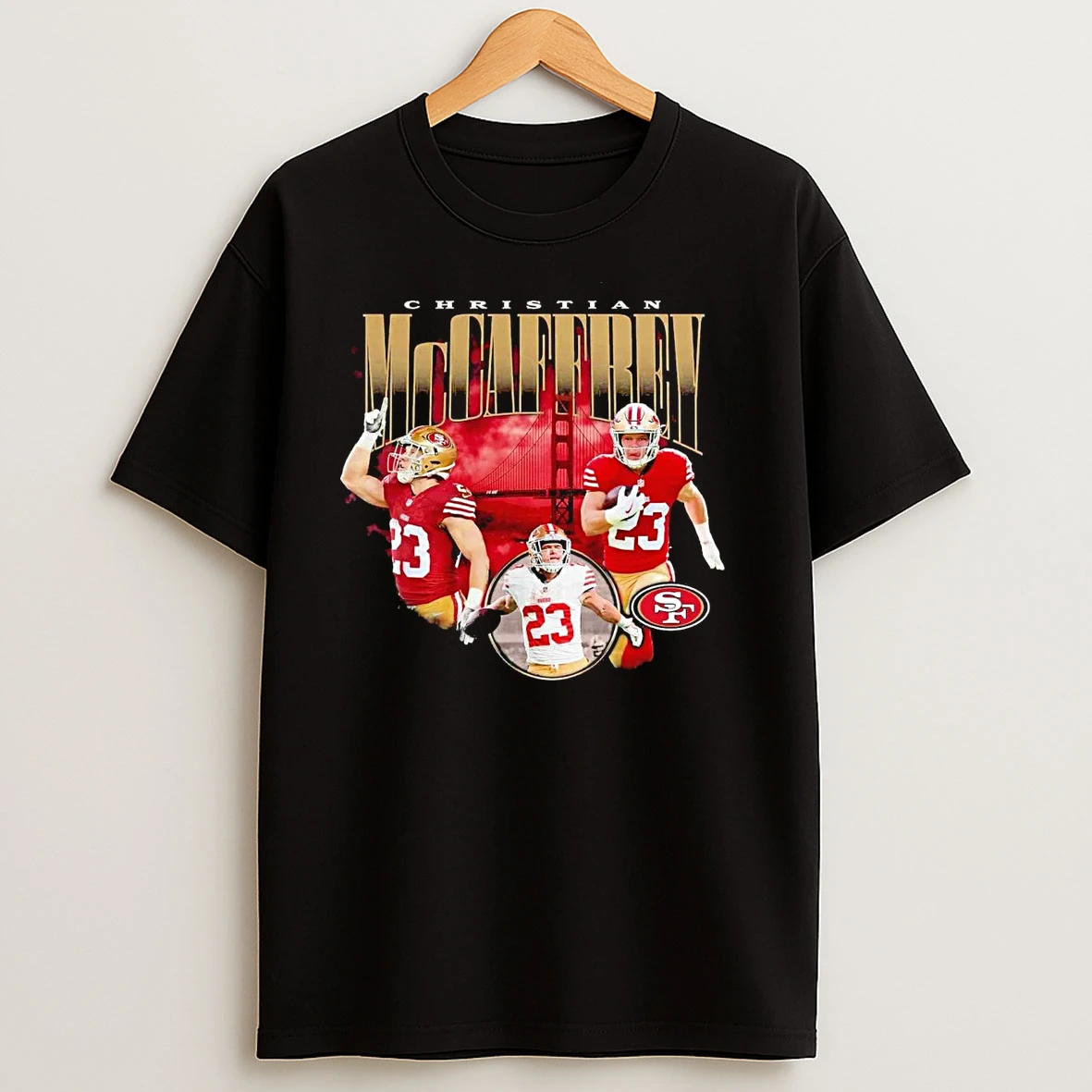 Christian Mccaffrey Golden Gate Bridge Sf 49ers T Shirts