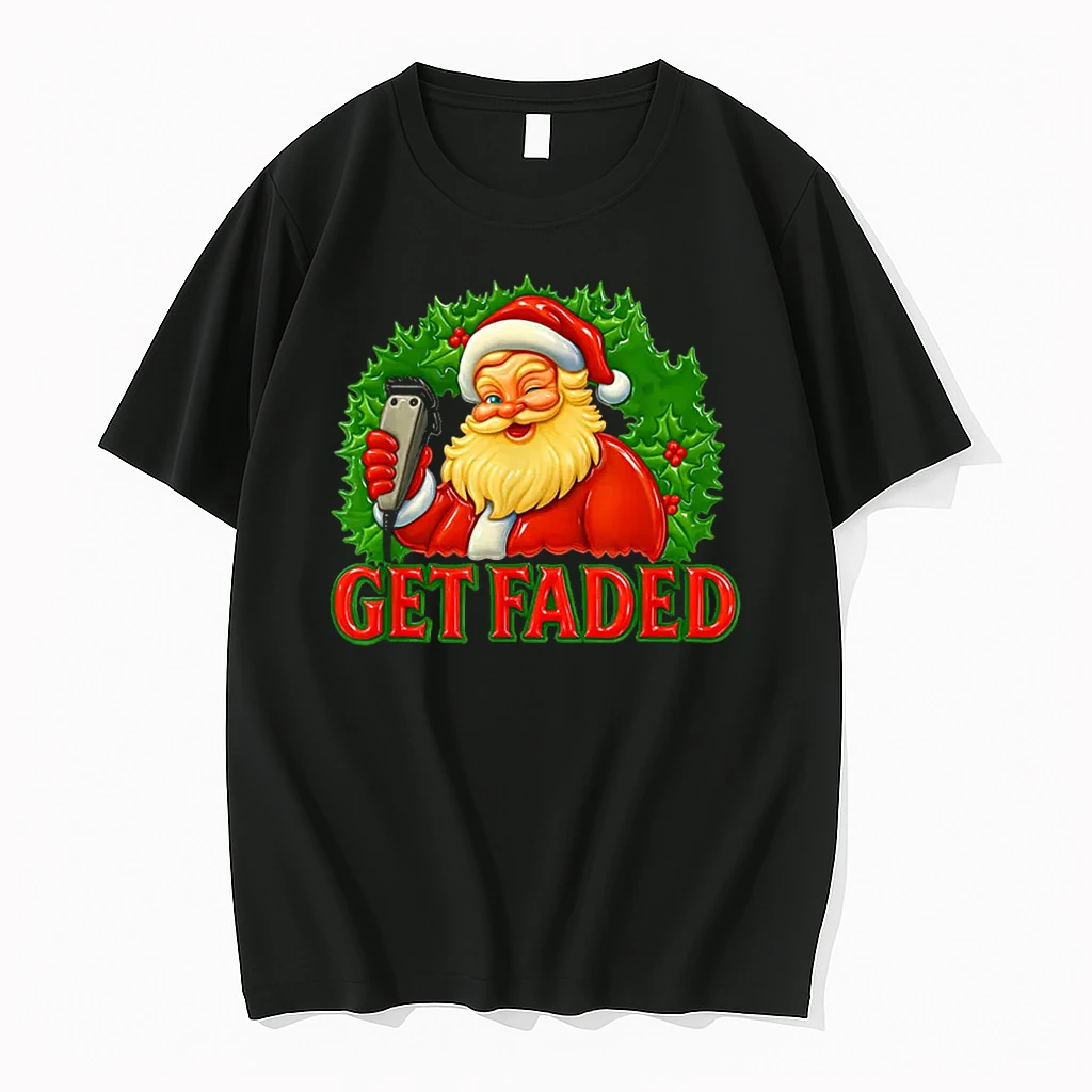 Christmas Barber Get Faded Shirts