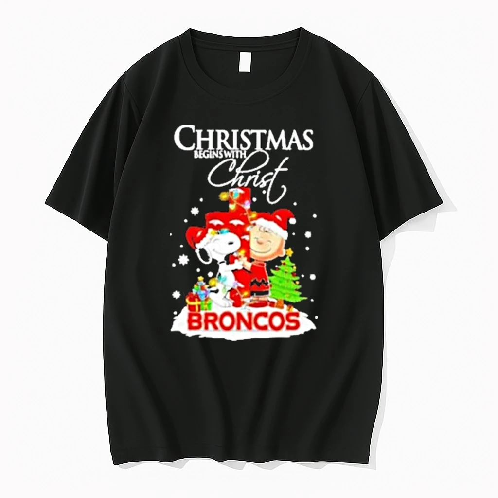 Christmas Begins With Christ Denver Broncos X Snoopy And Charlie Brown Shirts