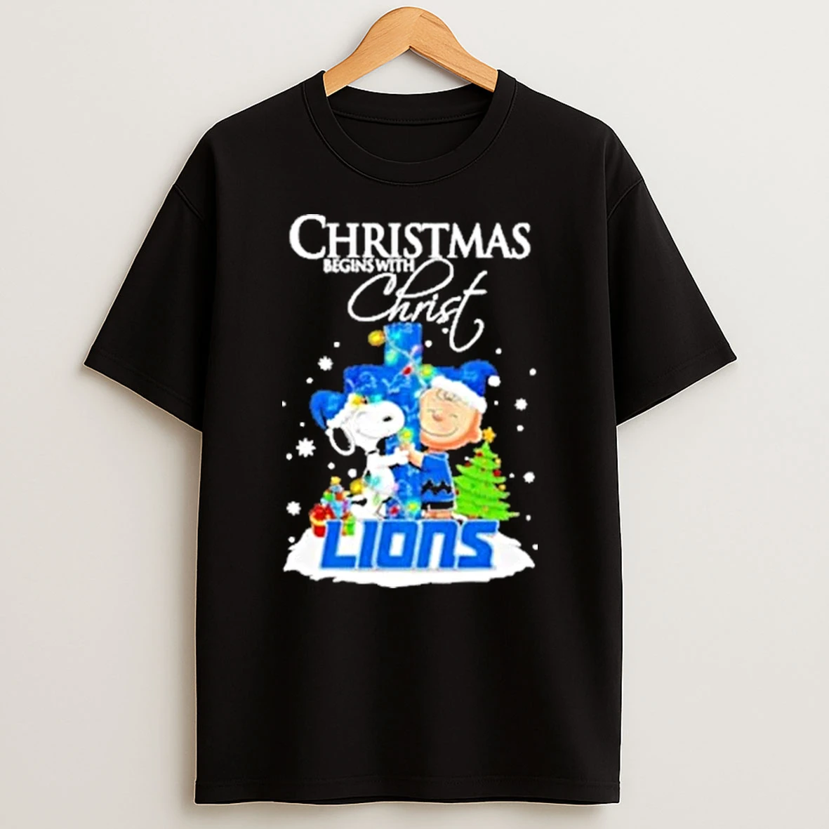 Christmas Begins With Christ Detroit Lions X Snoopy And Charlie Brown Shirts