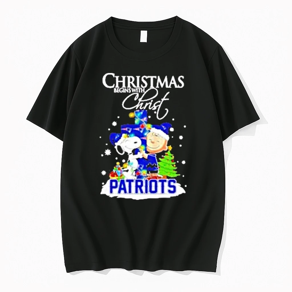 Christmas Begins With Christ New England Patriots X Snoopy And Charlie Brown Shirts