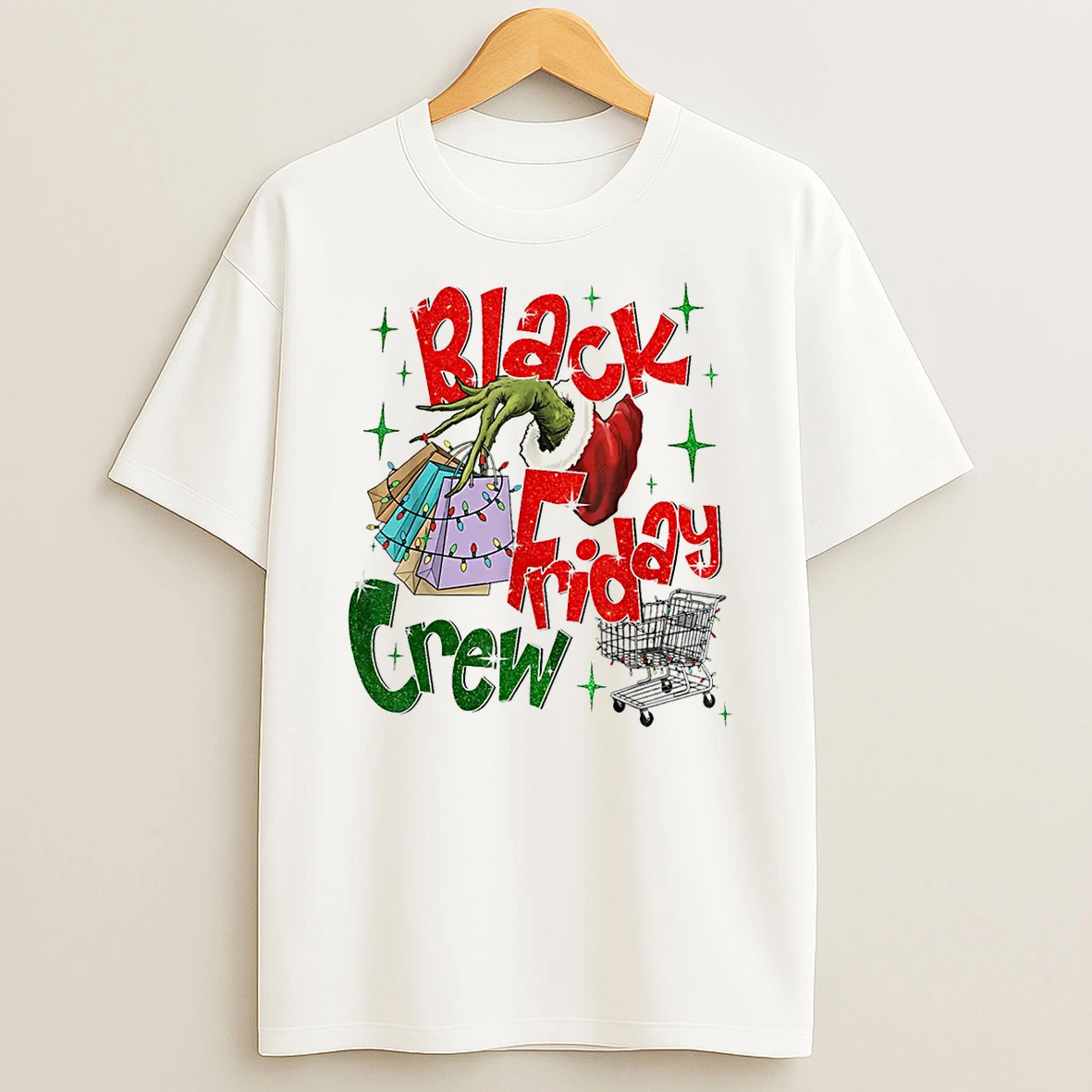 Christmas Black Shopping Family Friday Shopping Crew Shirts