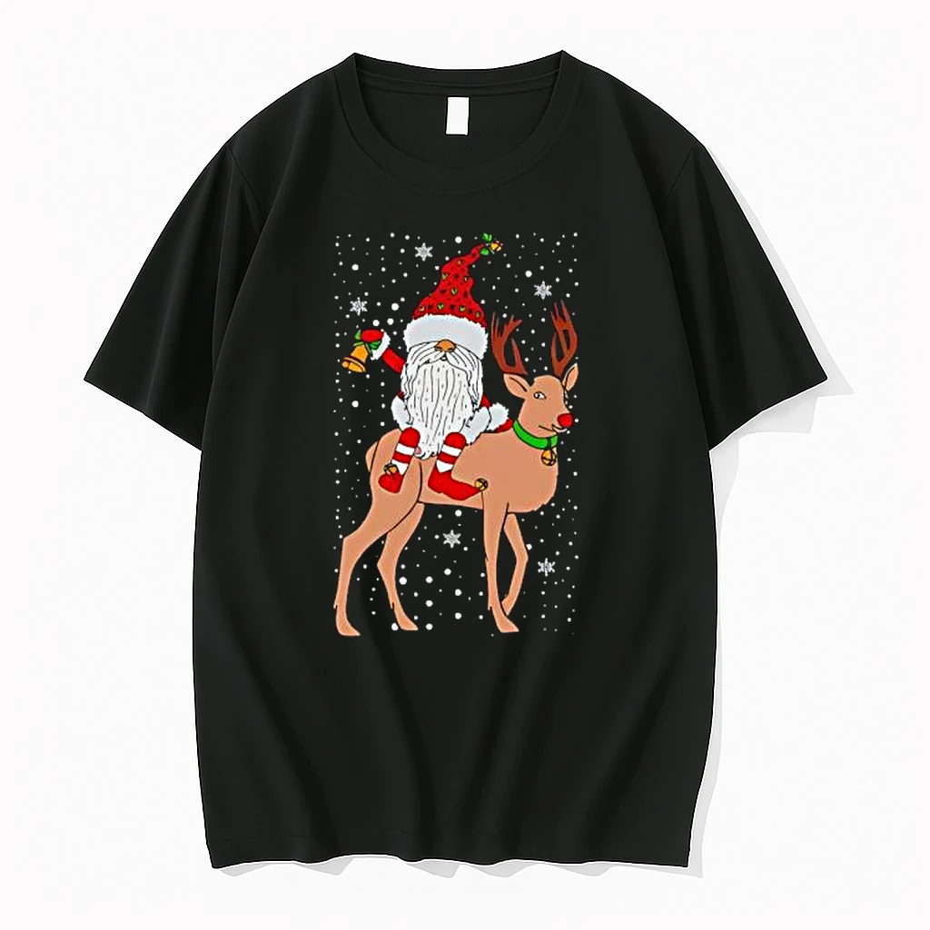 Christmas Holiday Gnome Riding Reindeer Shirts