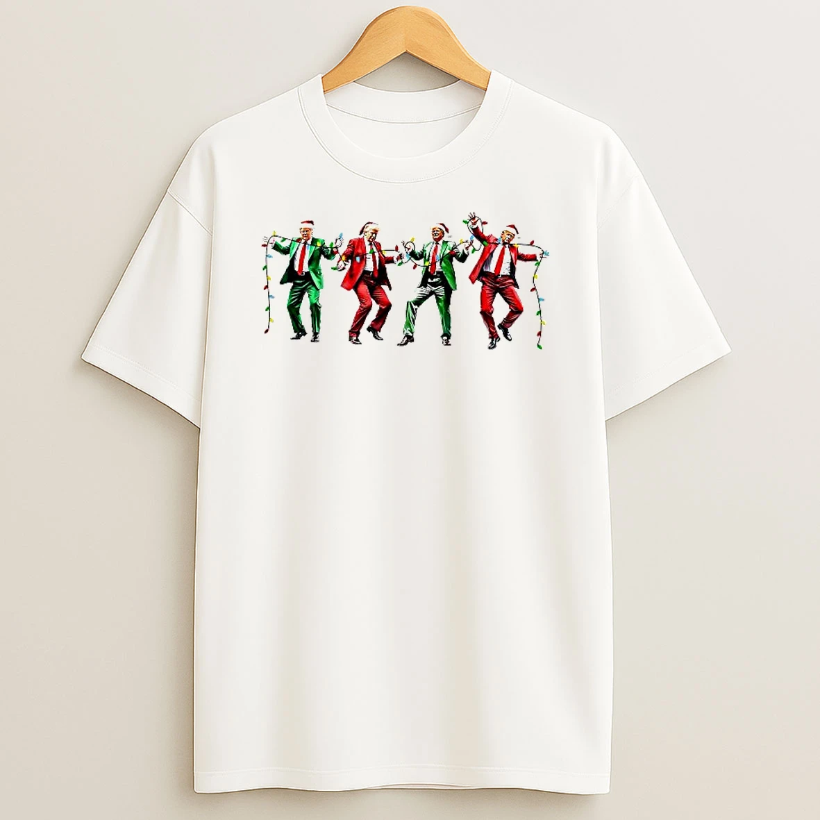 Christmas Lights Santa Trump Dance Shirts
