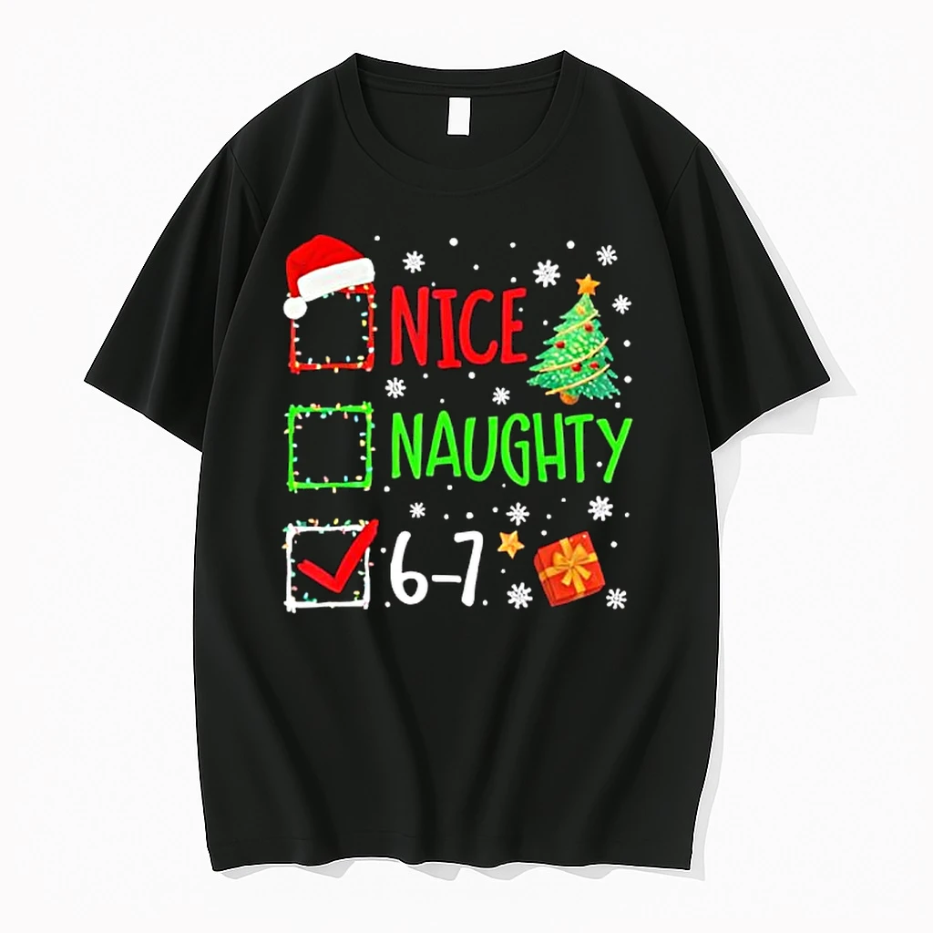Christmas Nice Naughty 67 Brainrot Funny 6 7 Meme Slang Shirts