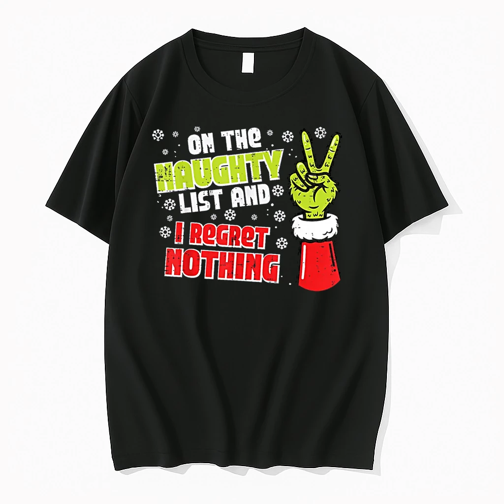 Christmas On Naughty List Regret Nothing Xmas Shirts
