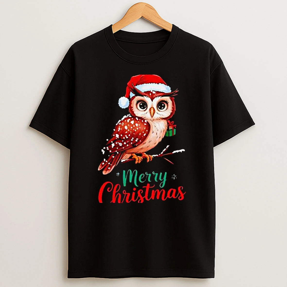 Christmas Owl Festive Design Merry Christmas Shirts