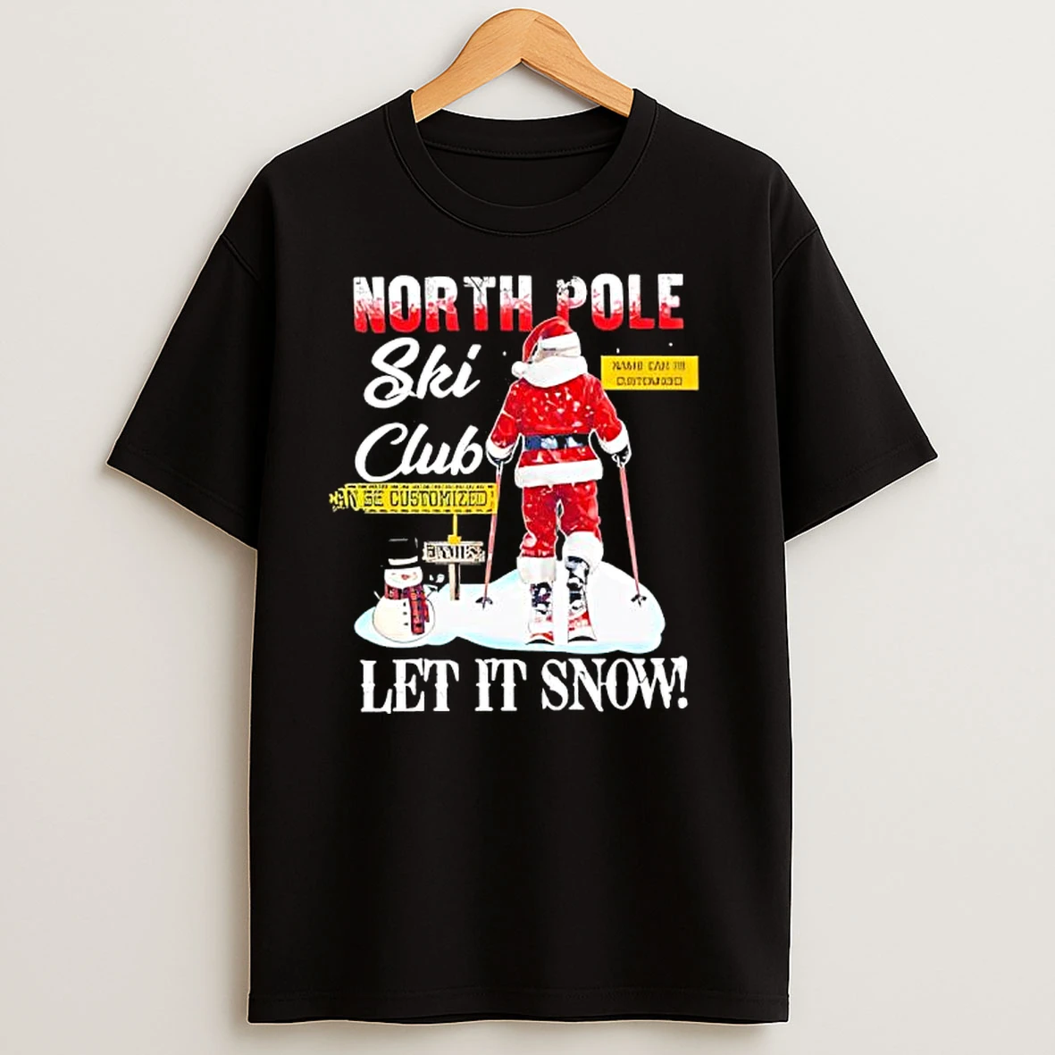 Christmas Skiing North Pole Ski Club Let It Snow T Shirts