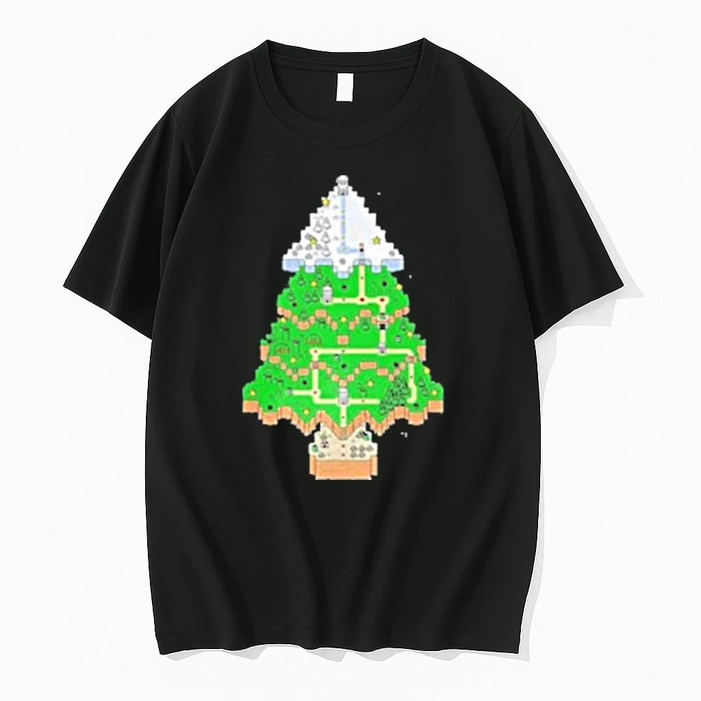 Christmas Tree Map Classic Video Game World Shirts