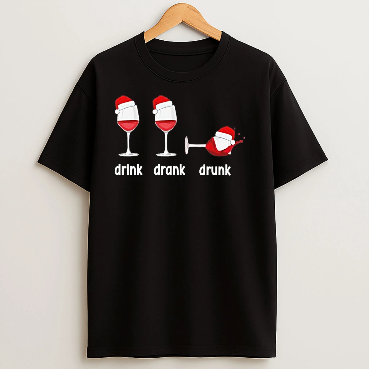 Christmas Wine Grammar Verb Conjugation Party T Shirts