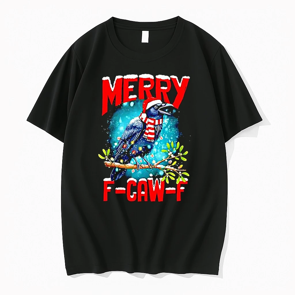 Christmas Xmas Vibes Crow Holiday Spirits Merry F Caw F Shirts