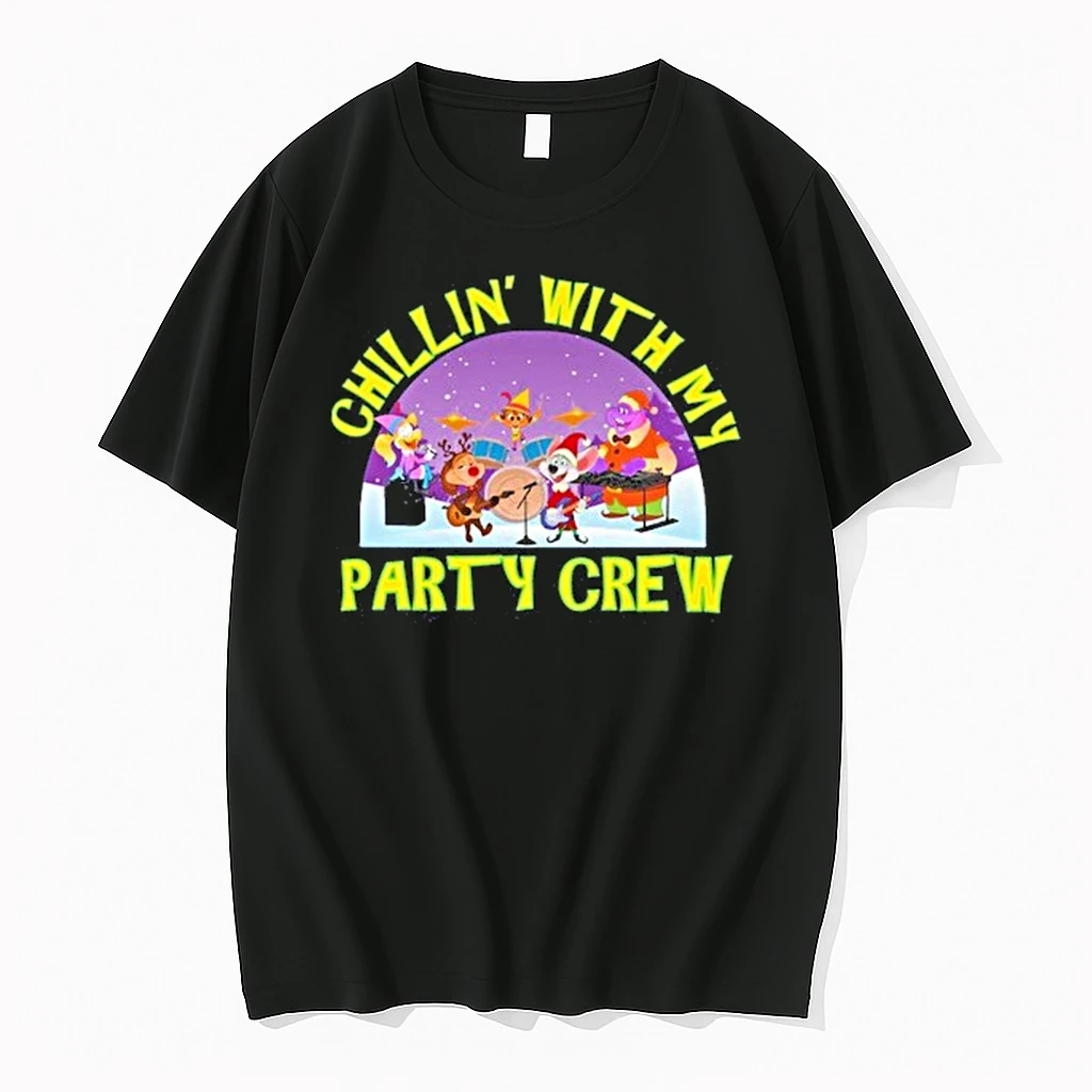 Chuck E Cheese Chillin With My Party Crew Chrismas Shirts
