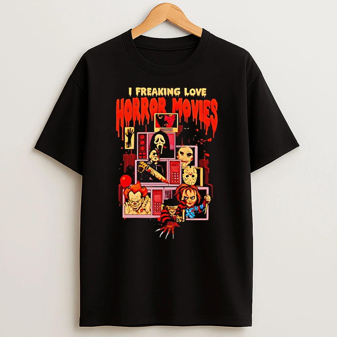 Chucky I Freaking Love Horror Movies Halloween Shirts
