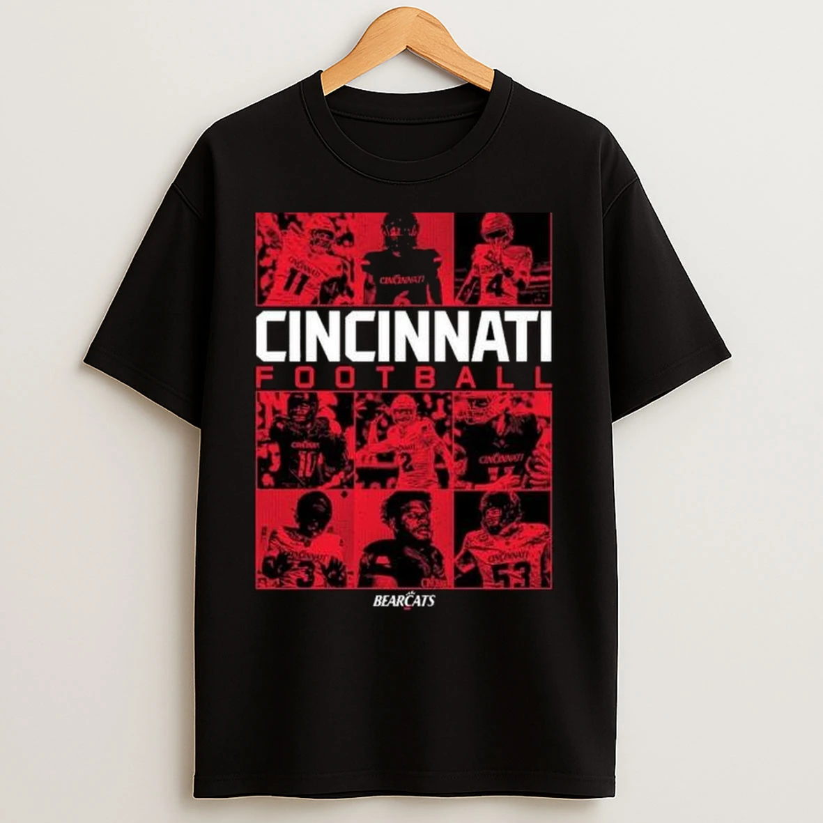 Cincinnati Bearcats Football Playmakers 2025 Nil Circle Black T Shirts