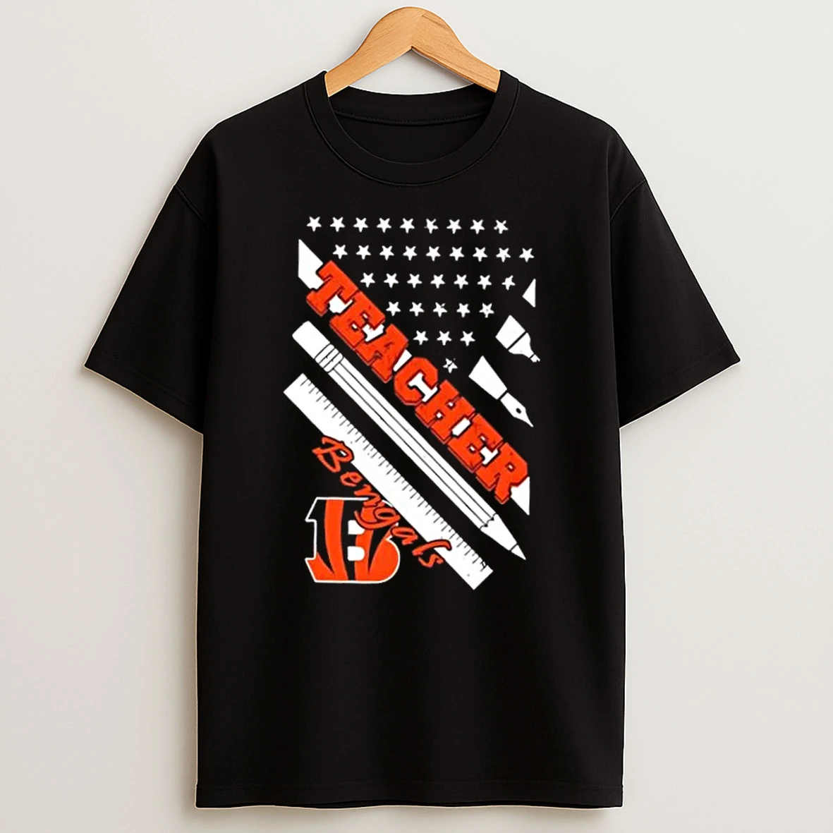 Cincinnati Bengals Football X Teacher American Flag Shirts