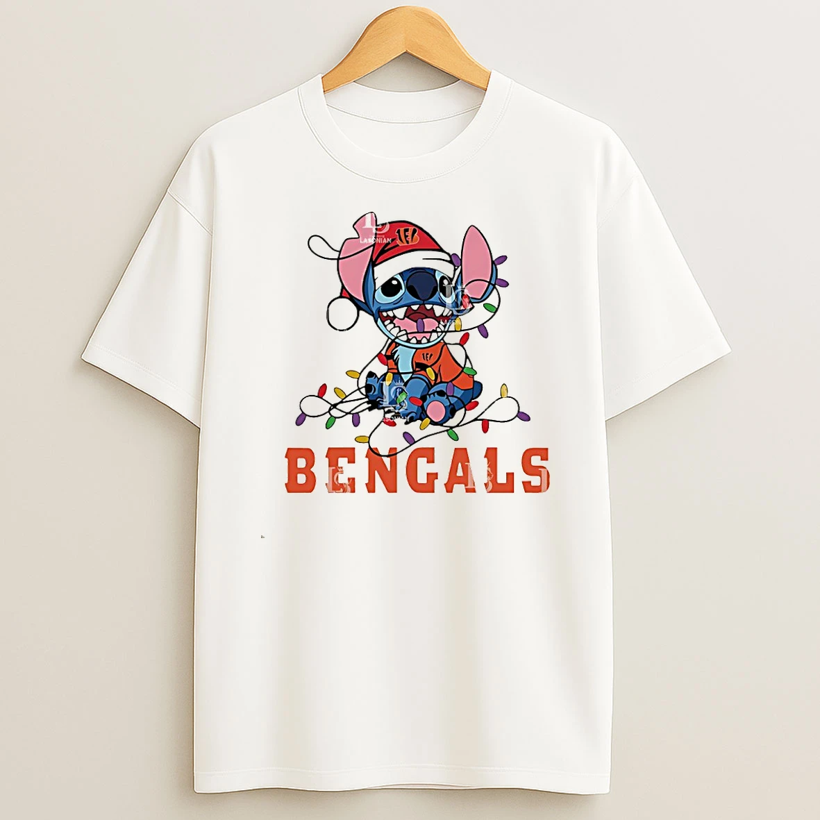 Cincinnati Bengals With Stitch Christmas Lights Shirts