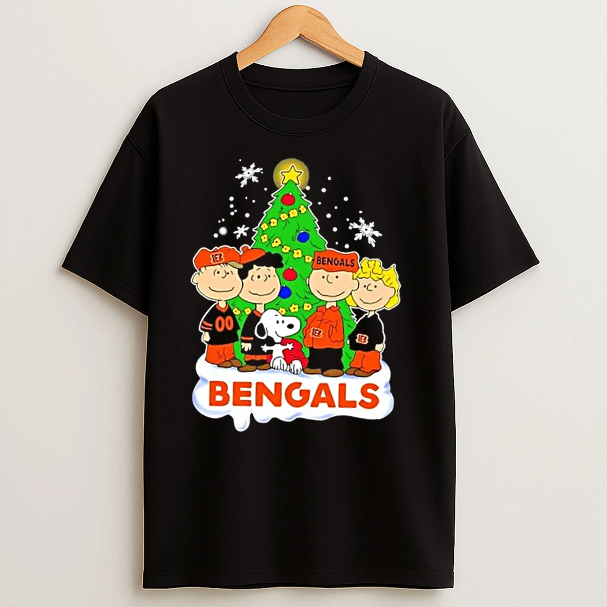 Cincinnati Bengals X Peanuts Snoopy And Friends Christmas Tree T Shirts