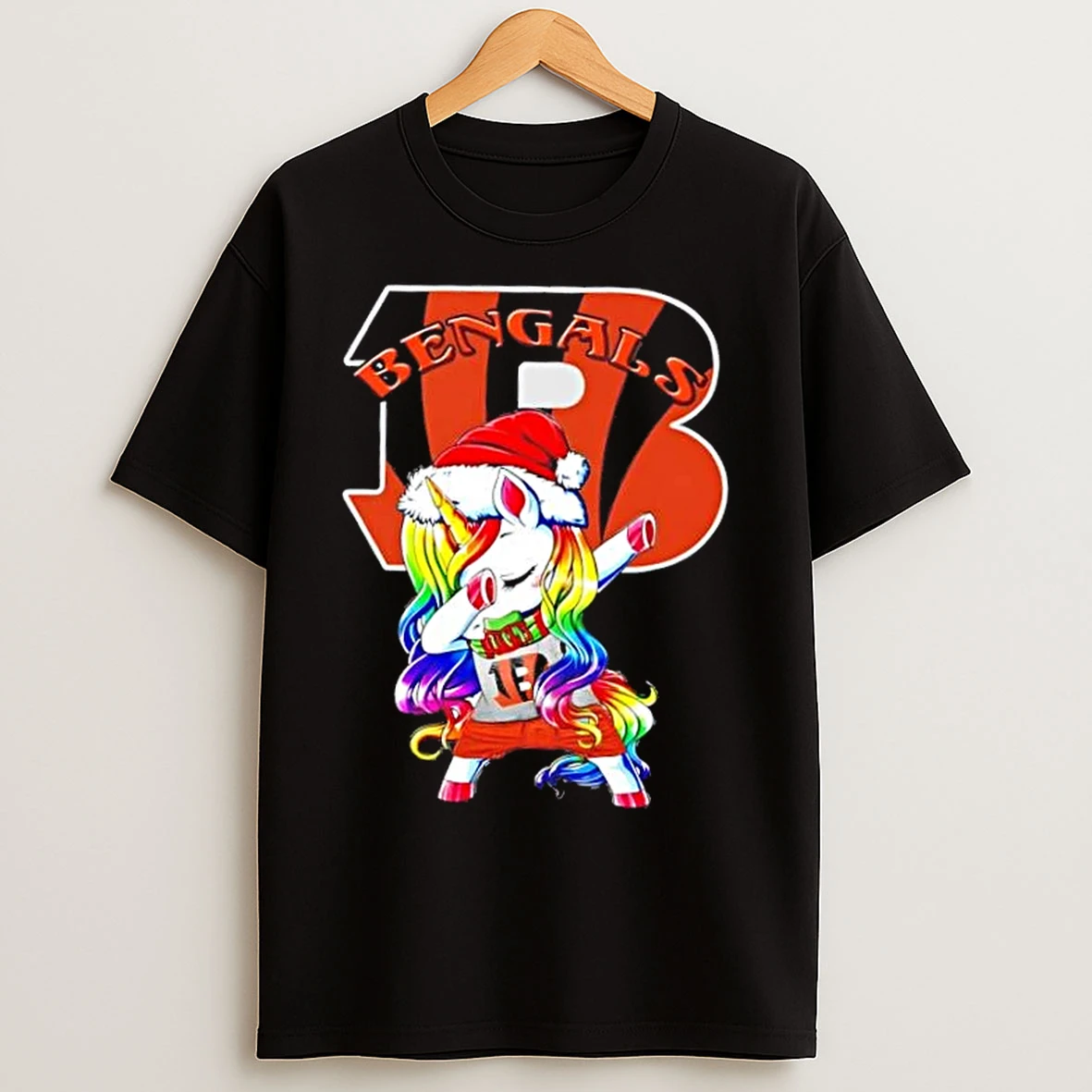 Cincinnati Bengals X Unicorn Santa Hat Dabbing Merry Christmas T Shirts