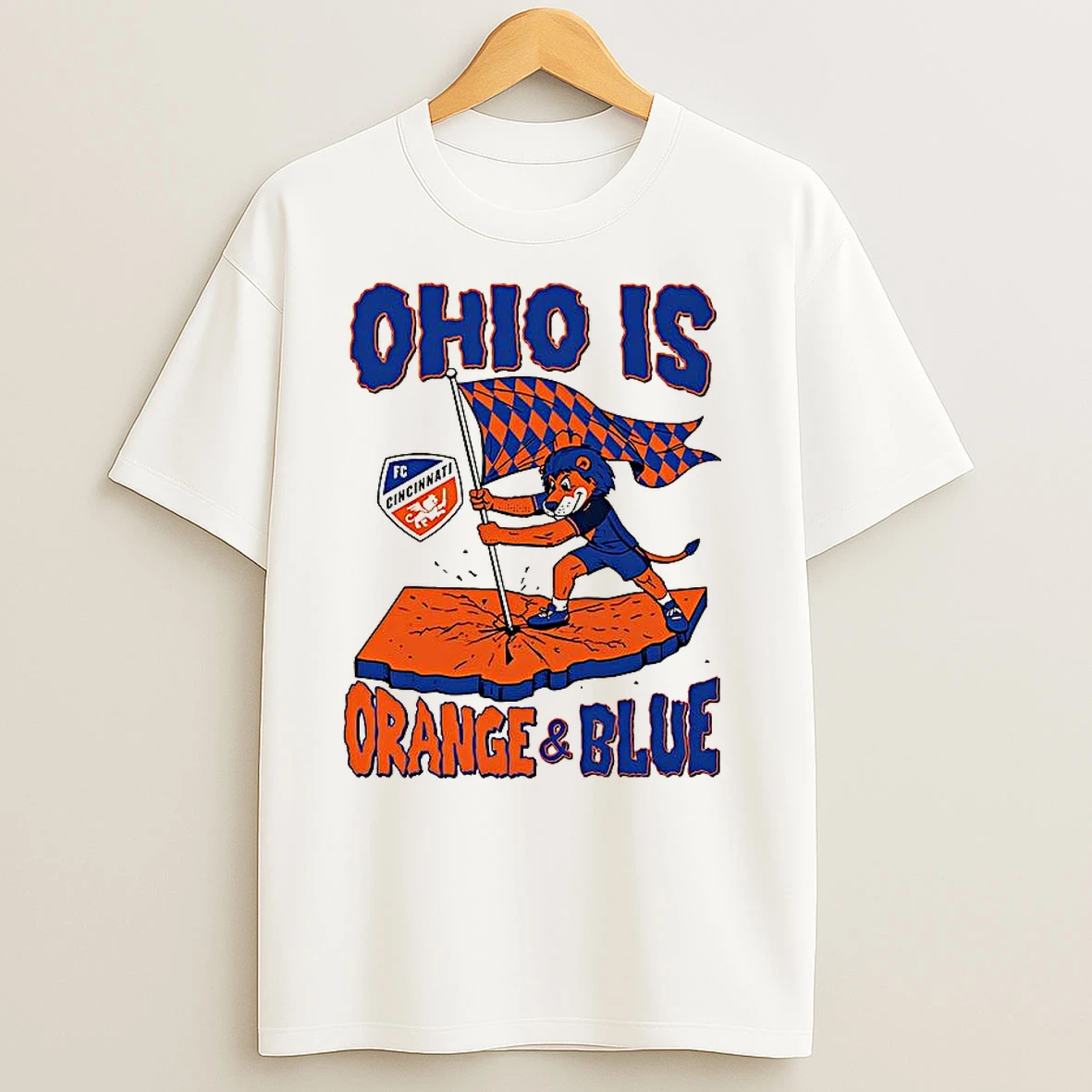 Cincinnati Fc Ohio Is Orange And Blue Flag Mascot T Shirts
