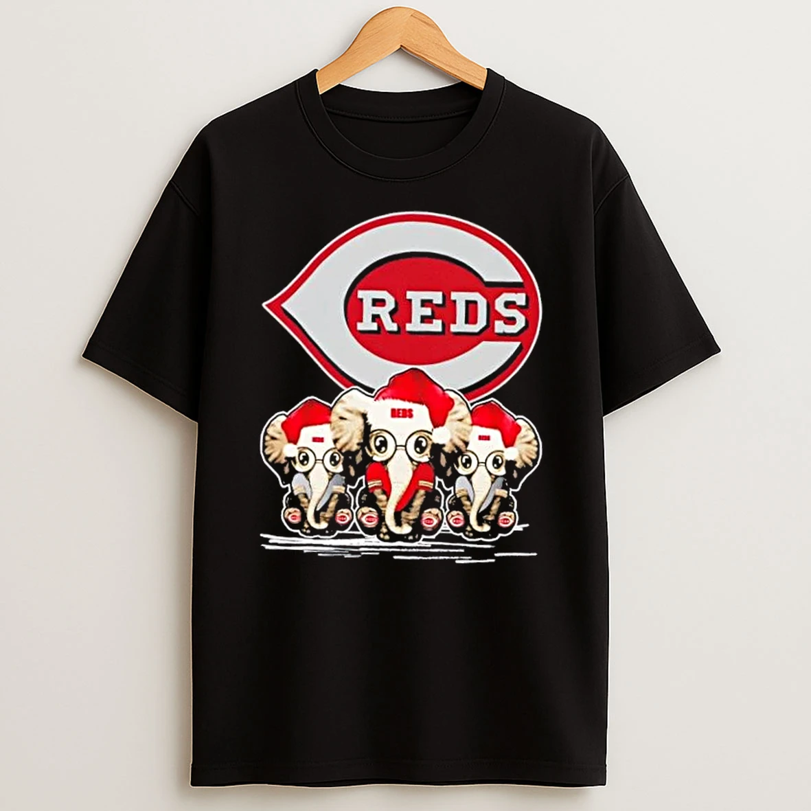 Cincinnati Reds X Elephants Santa Hat Merry Christmas Shirts
