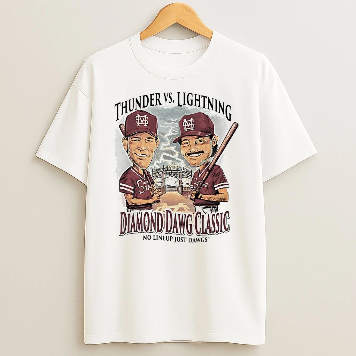 Clark And Palmeiro Thunder Vs Lightning Diamond Dawg Classic Shirts