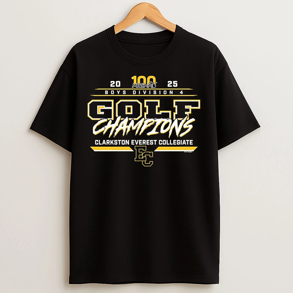 Clarkston Everest Collegiate 2025 Boys Golf D4 Champions T Shirts