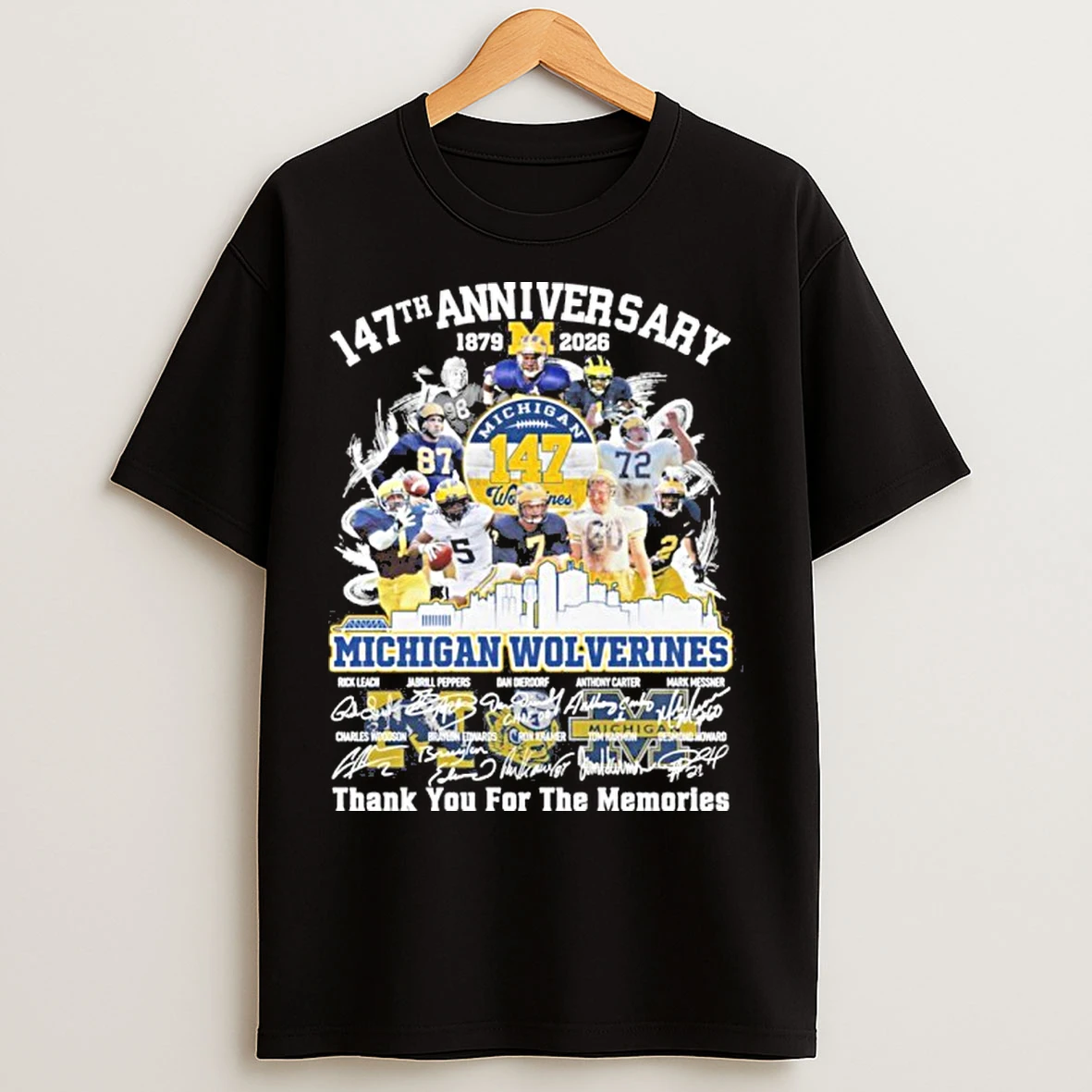 Classic 147th Anniversary 1879 2026 Michigan Wolverines Team T Shirts