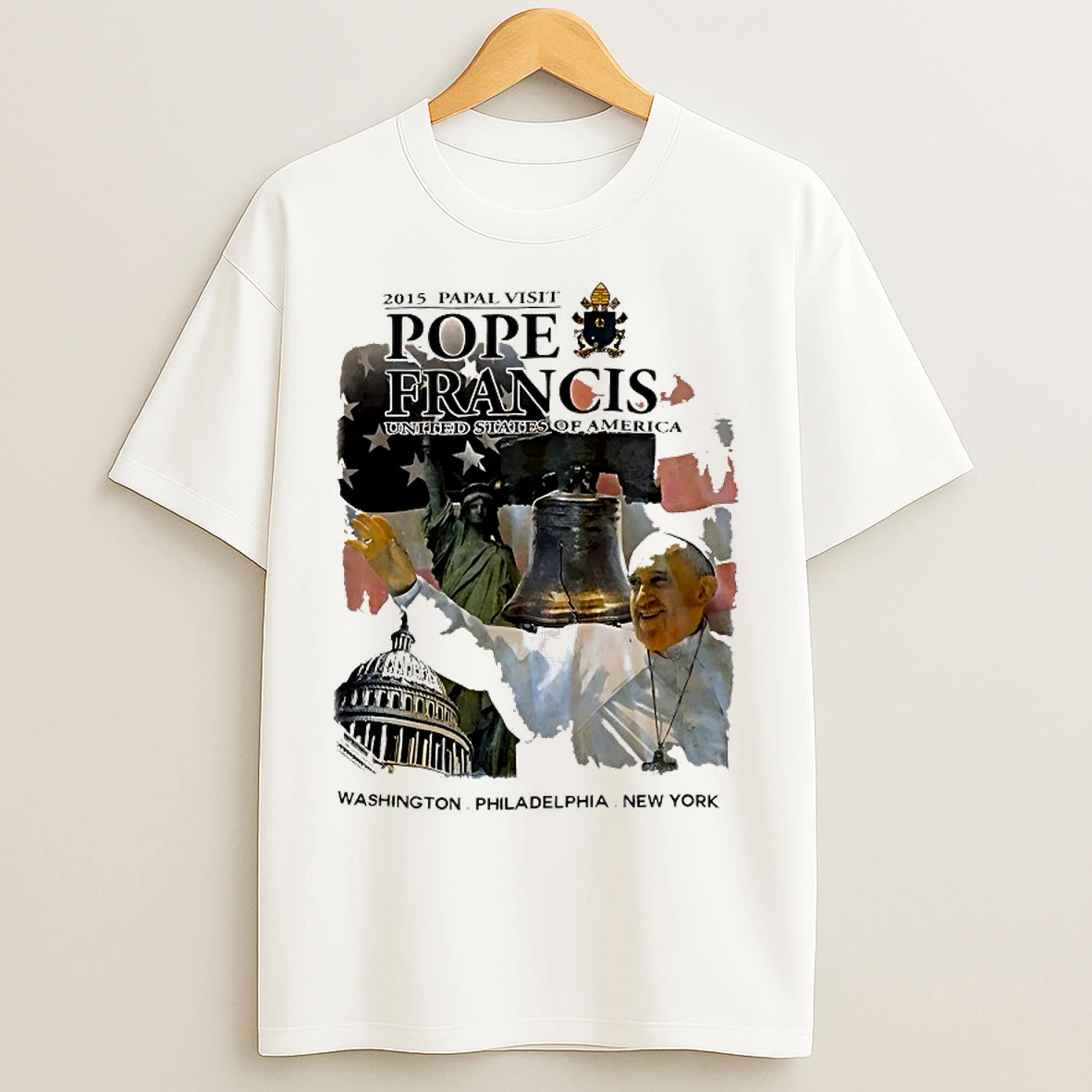 Classic 2015 Papal Visit Pope Francis United States Of America T Shirts