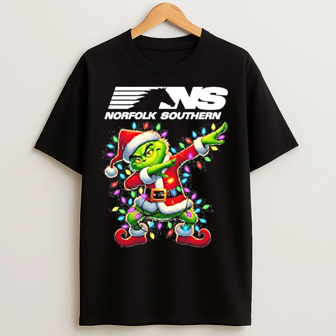 Classic 2025 Norfolk Southern Railway X Santa Grinch Dabbing Light T Shirts